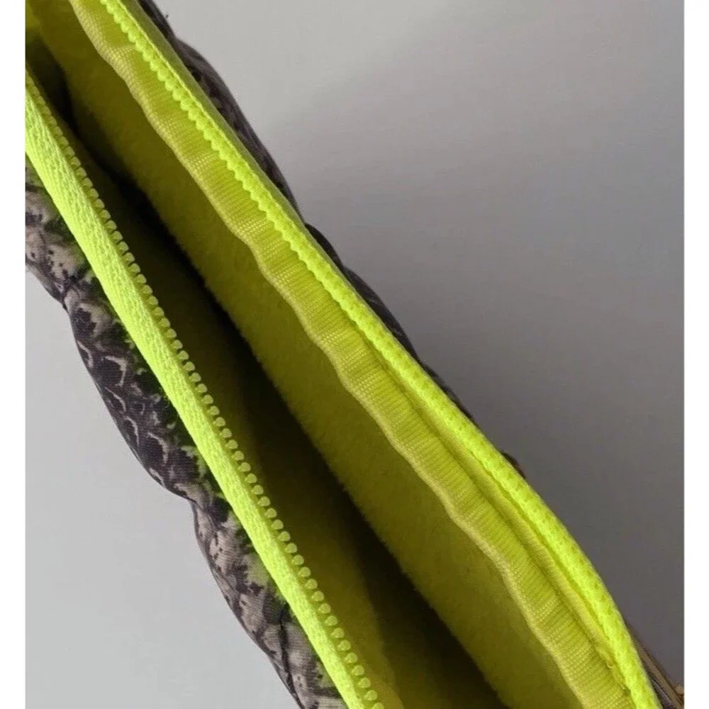 Marc Jacobs Quilted Workwear Laptop Case Sleeve Bag Clutch Python Snake Neon